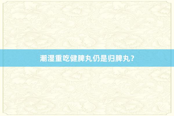 潮湿重吃健脾丸仍是归脾丸？